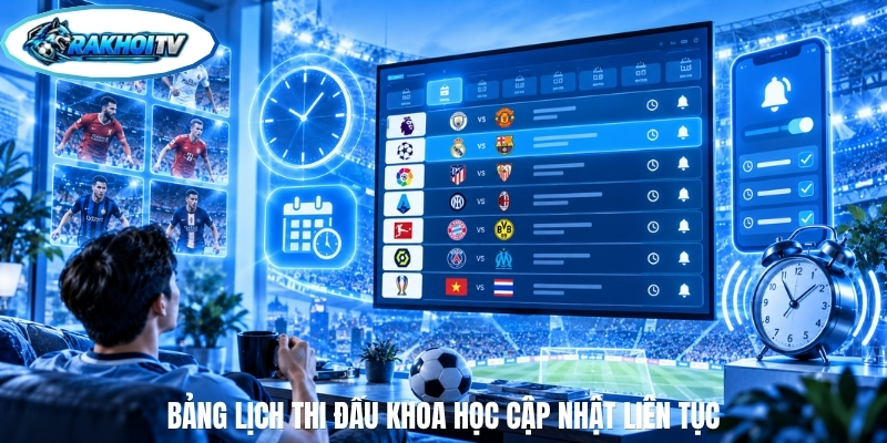 Bảng lịch thi đấu khoa học cập nhật liên tục