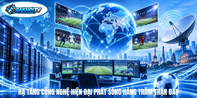 Hạ tầng công nghệ hiện đại phát sóng hàng trăm trận đấu